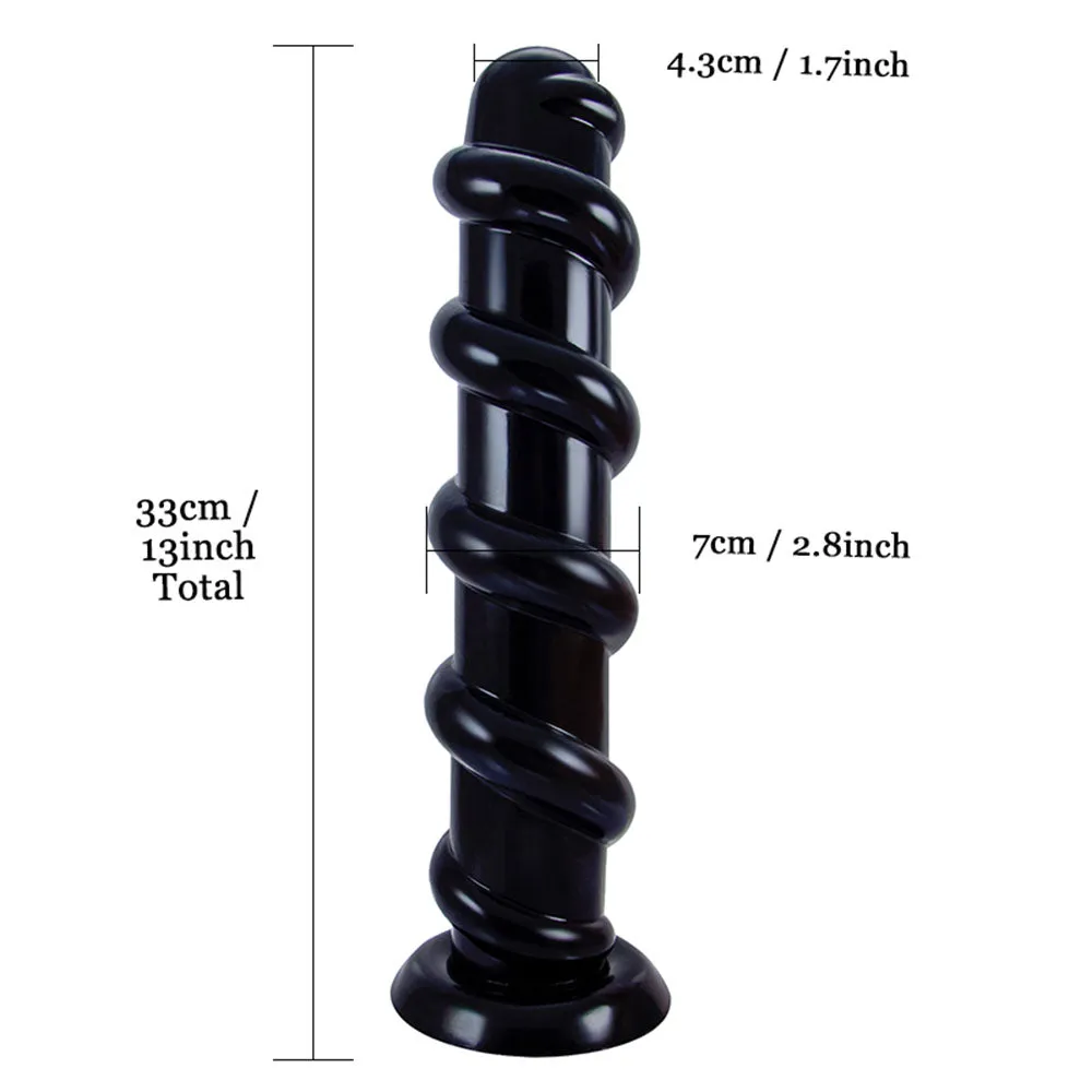 13 inch Long Knotted Dildo - Huge Anal Dildo Female Sex Toys Suction Cup Hands Free Play
