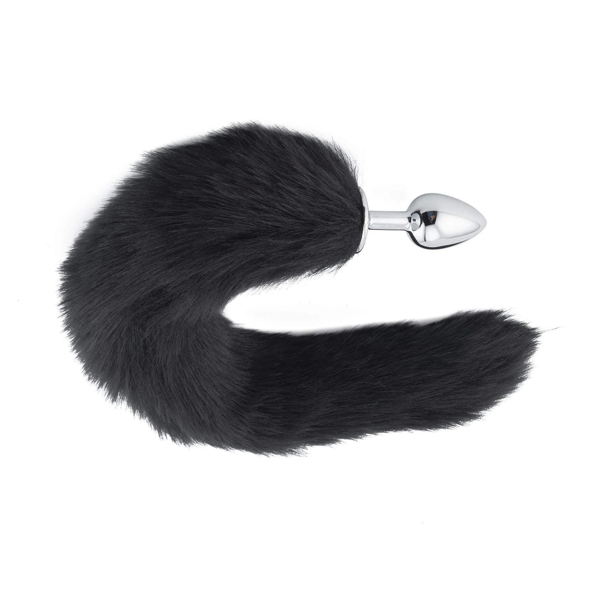 16 Gray Cat Tail Metal Butt Plug