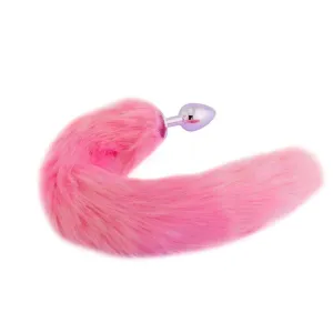 16 Gray Cat Tail Metal Butt Plug