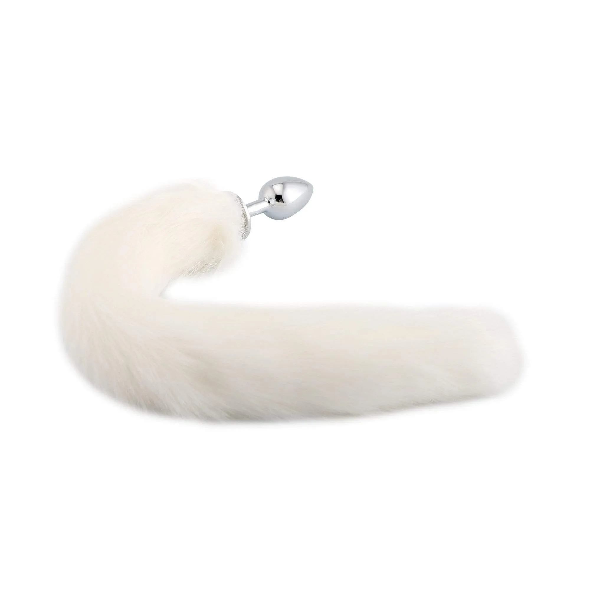 16 Gray Cat Tail Metal Butt Plug