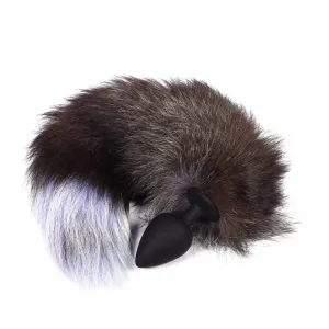 18 Black Fox Tail Silicone Plug
