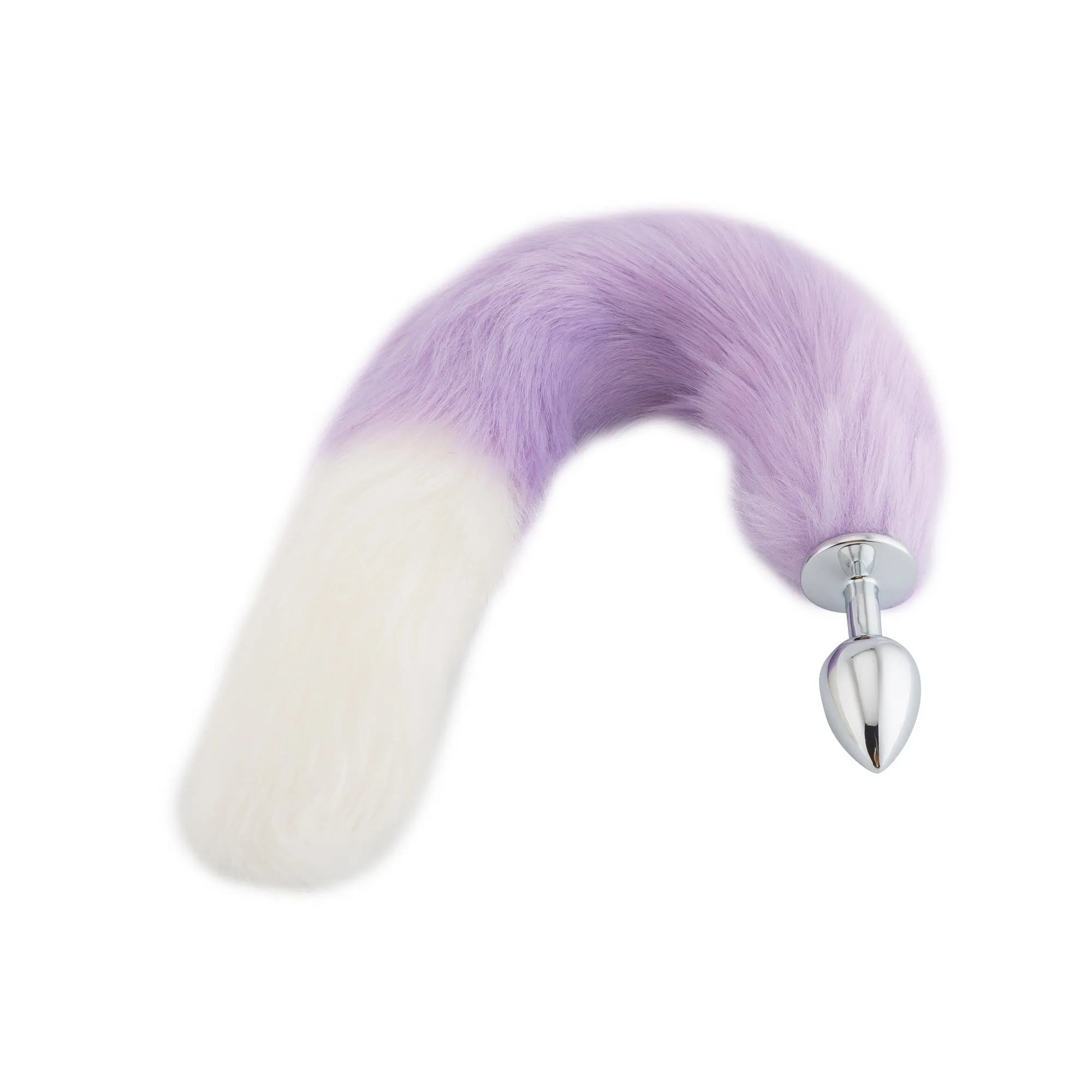 18 Purple with White Fox Tail Plug