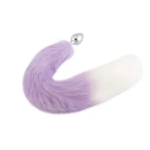 18 Purple with White Fox Tail Plug