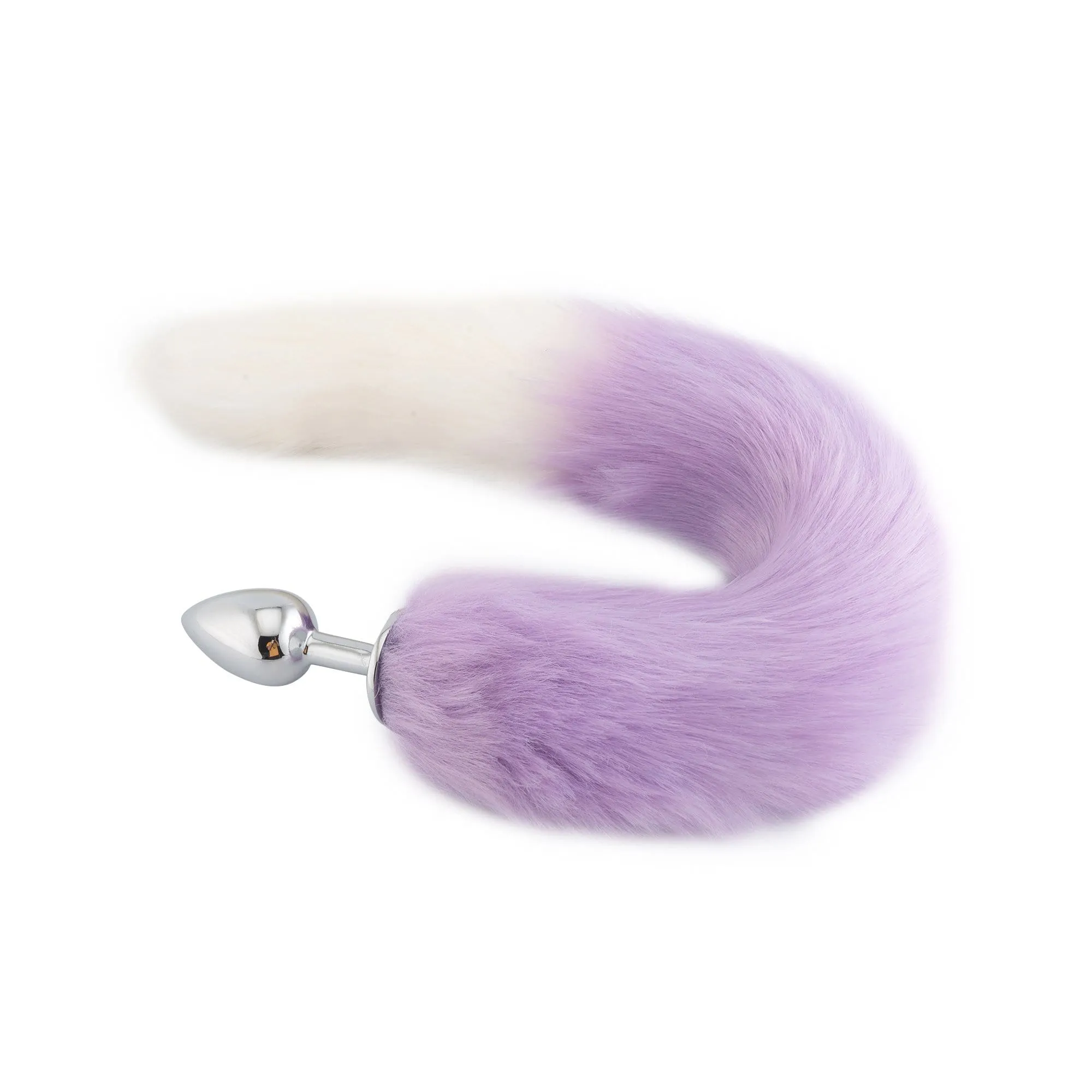 18 Purple with White Fox Tail Plug