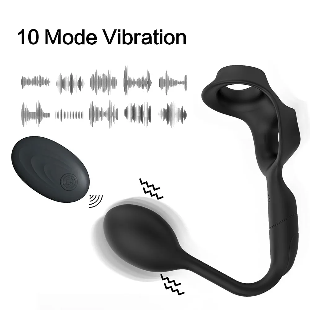 3 in 1 Vibrating Prostate Massager with Cock Ring