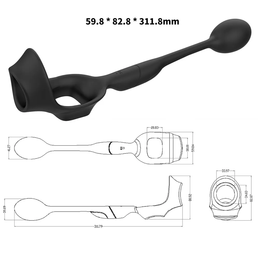 3 in 1 Vibrating Prostate Massager with Cock Ring