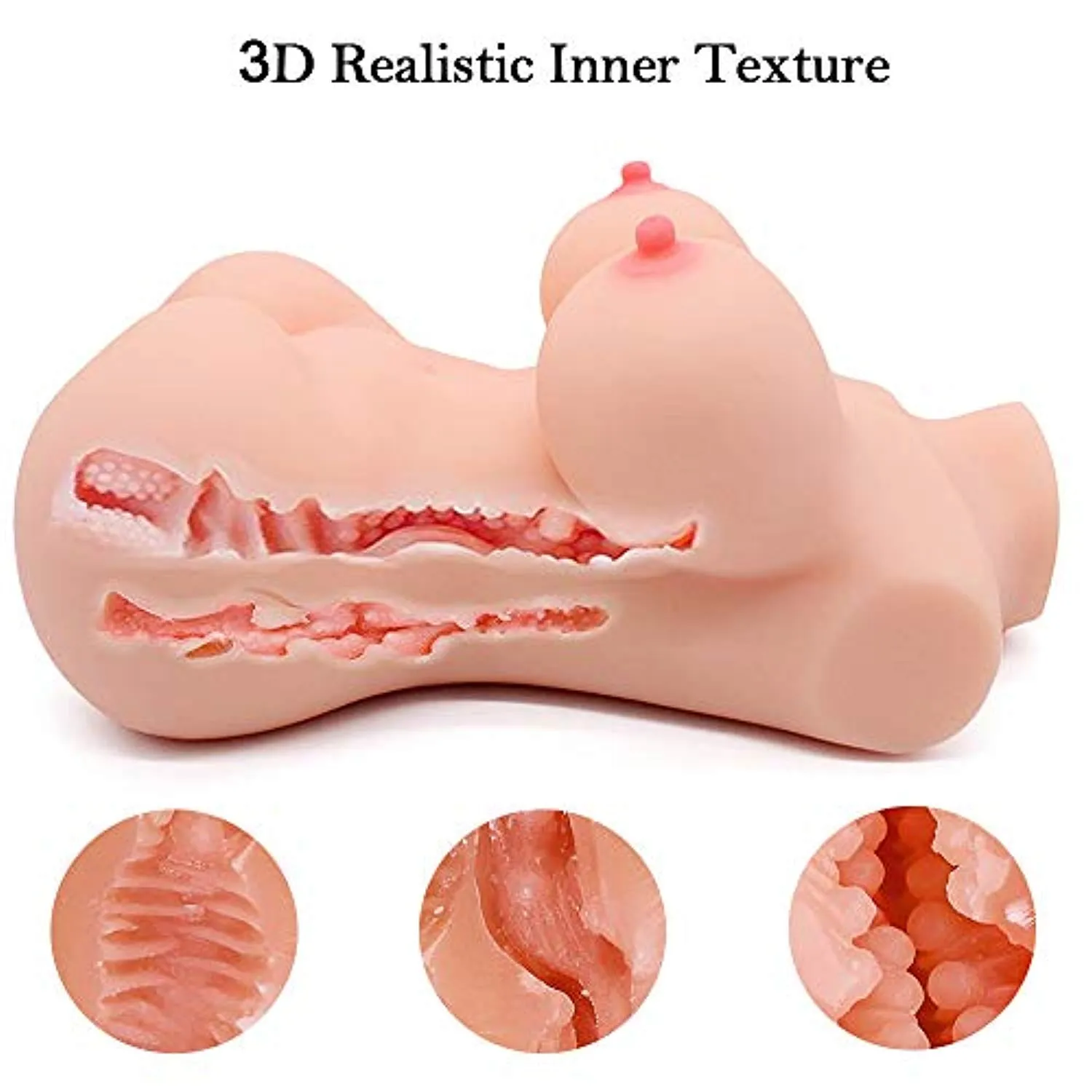 3D Realistic Silicone Love Doll Torso With Breast Masturbator For Anus