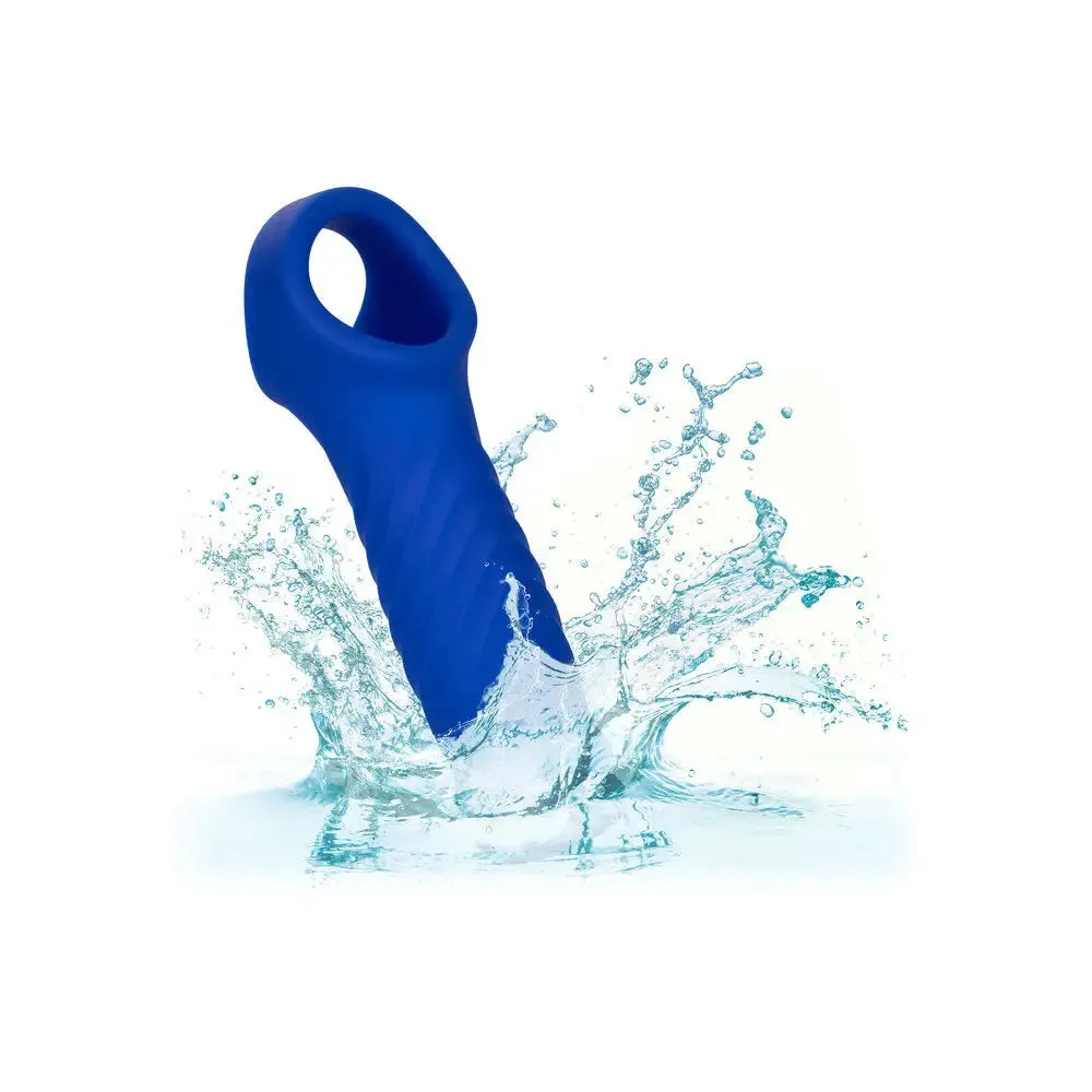 4-inch Colt Silicone Blue Textured Penis Extension Sleeve