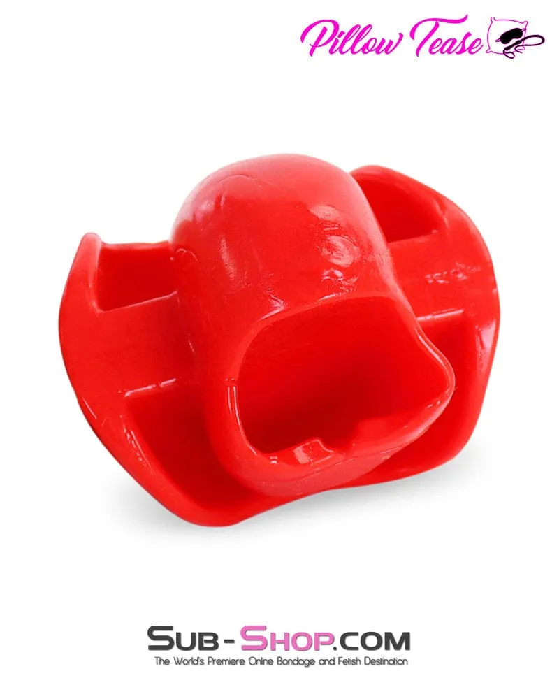7391DL  Red Ultra Restrictive Muffling Mouth Bondage Block Gag
