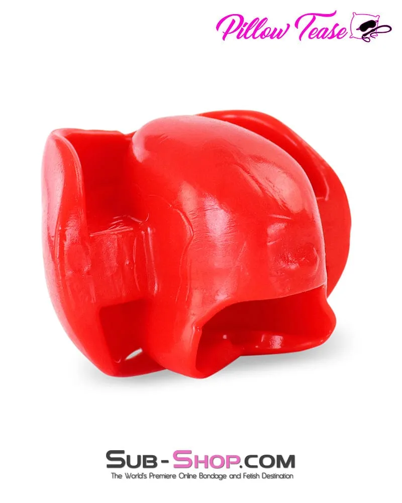 7391DL  Red Ultra Restrictive Muffling Mouth Bondage Block Gag