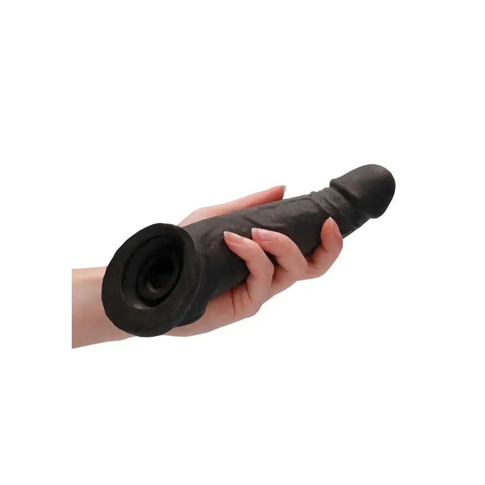 8-inch Shots Toys Rubber Black Penis Sleeve for Him