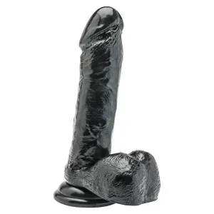 8.25-inch Doc Johnson Pvc Black Realistic Dildo with Suction Cup