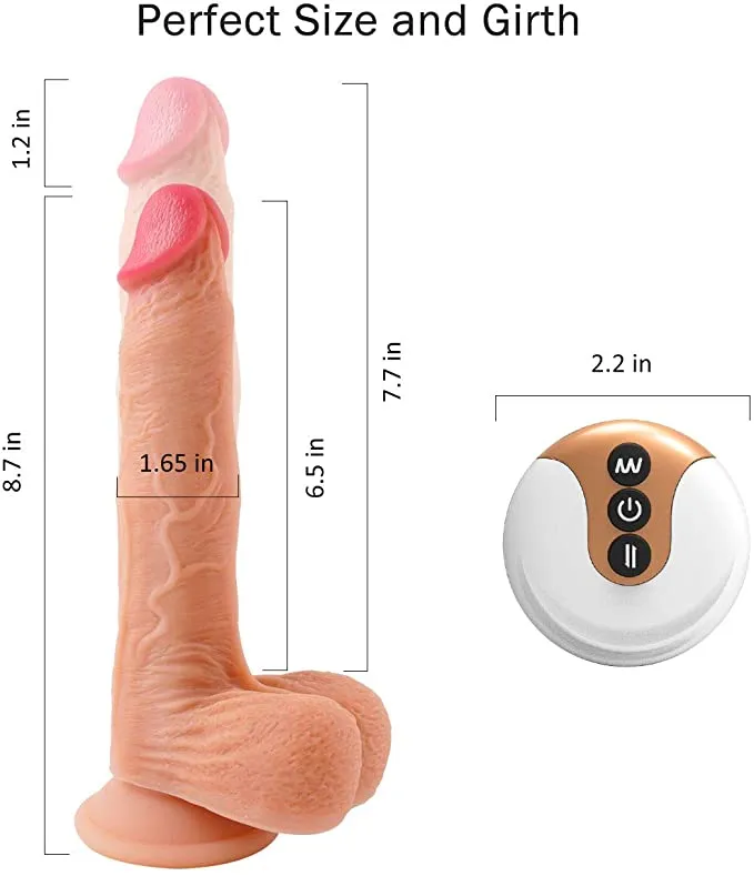 8.7 Thrusting Dildo Vibrator Sex Toy - Rotating & Realistic