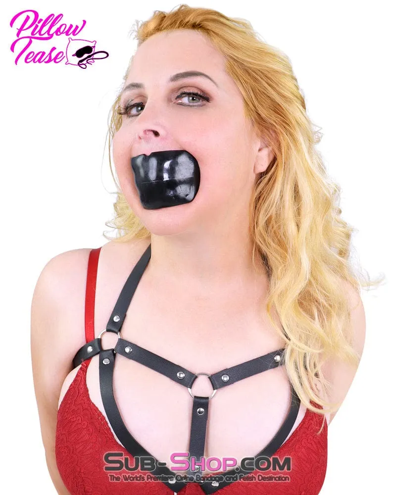 8745DL      Black Ultra Restrictive Muffling Mouth Bondage Block Gag