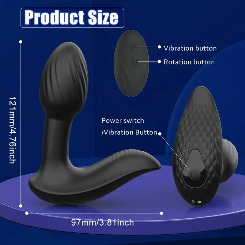 9 Vibrating Rotating Silicone Remote Control Butt Plug For Couples Sex