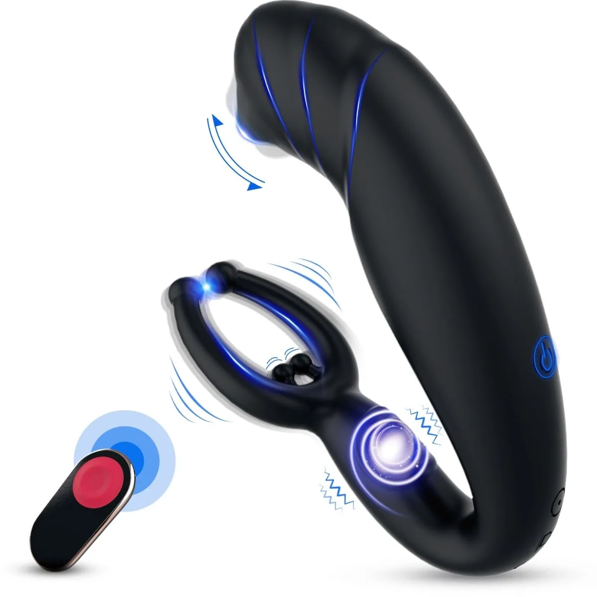 Anal Plug with Cock Ring Penis Multipoint Stimulator