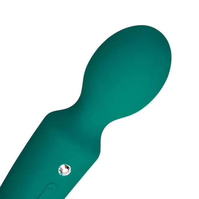 Aparat de masaj dublu LOVELINE Double-Sided Vibrating Wand. pentru corp și punctul G. 10 funcții de vibrație. verde
