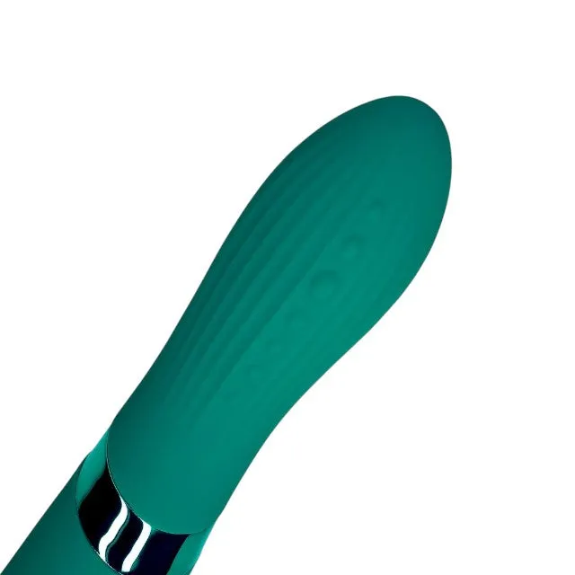 Aparat de masaj dublu LOVELINE Double-Sided Vibrating Wand. pentru corp și punctul G. 10 funcții de vibrație. verde