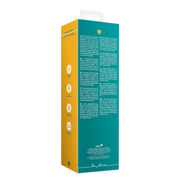 Aparat de masaj dublu LOVELINE Double-Sided Vibrating Wand. pentru corp și punctul G. 10 funcții de vibrație. verde