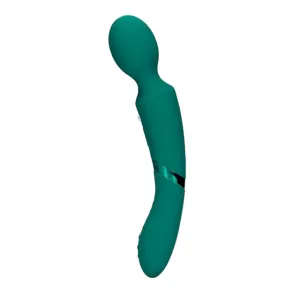 Aparat de masaj dublu LOVELINE Double-Sided Vibrating Wand. pentru corp și punctul G. 10 funcții de vibrație. verde