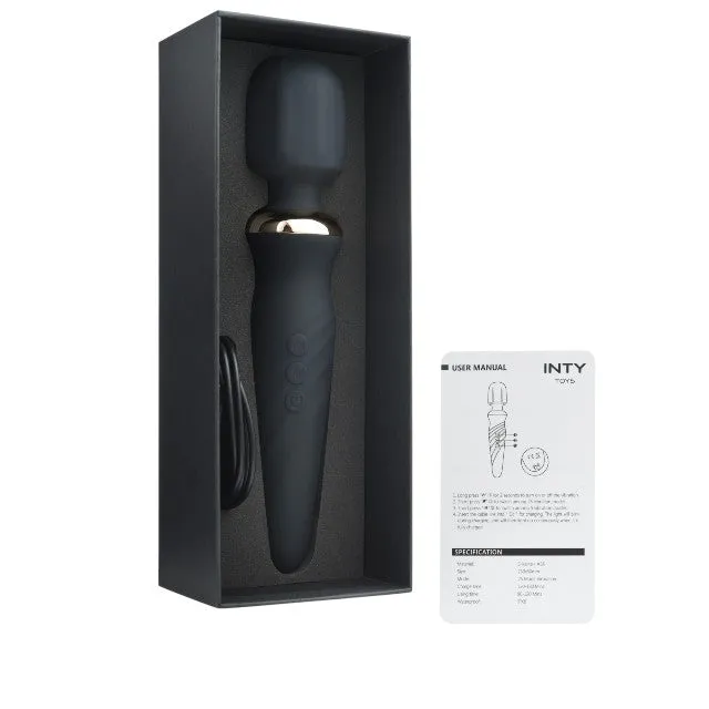 Aparat de masaj INTY TOYS TORCH. pentru corp și zonele intime. 25 funcții de vibrații ultra-puternice. 5 viteze. silențios. negru