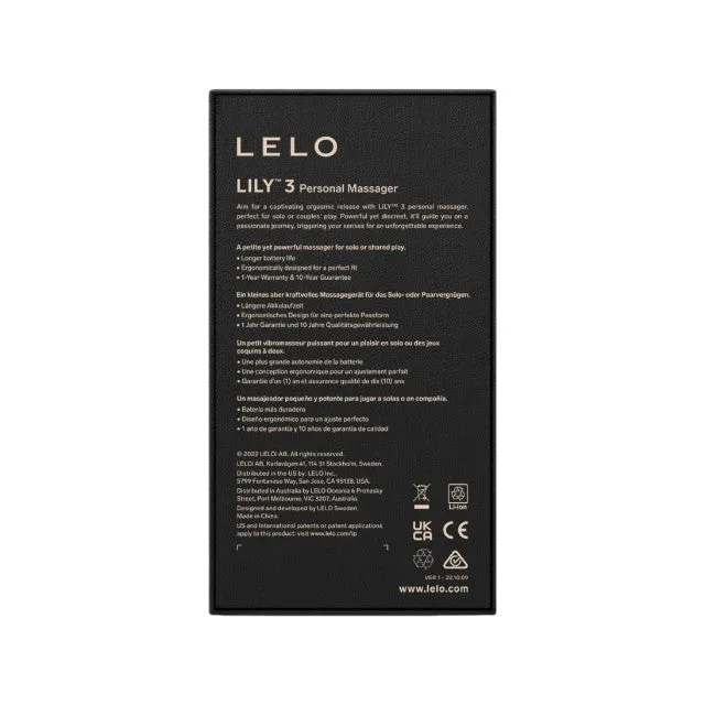 Aparat de masaj LELO LILY 3 Personal Massager. pentru corp și zone intime. cu 10 funcții de vibrație. mov