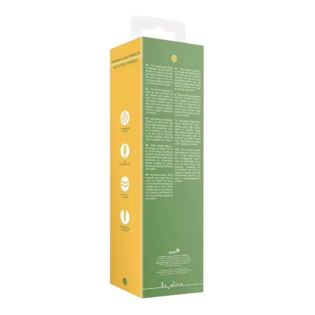 Aparat de masaj LOVELINE Powerful Wand Vibrator with Still Handle. pentru corp și zone intime. 40 funcții de vibrație. verde