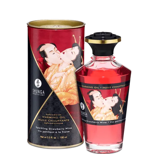 Aphrodisiac Sparkling Strawberry Wine Warming Oil for Erogenous Zones 100 ml