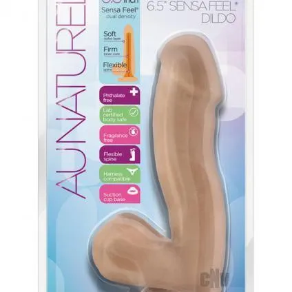 Au Naturel 6.5 Inch Suction Cup Dildo - Mocha Skin Tone