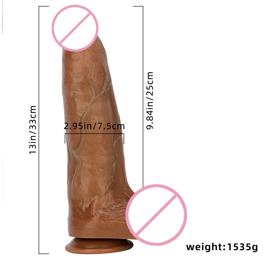 Big Giant Realistic Dildo Anal Plug - 13-inch  Huge Anal Dilator Butt Plug Sex Toys