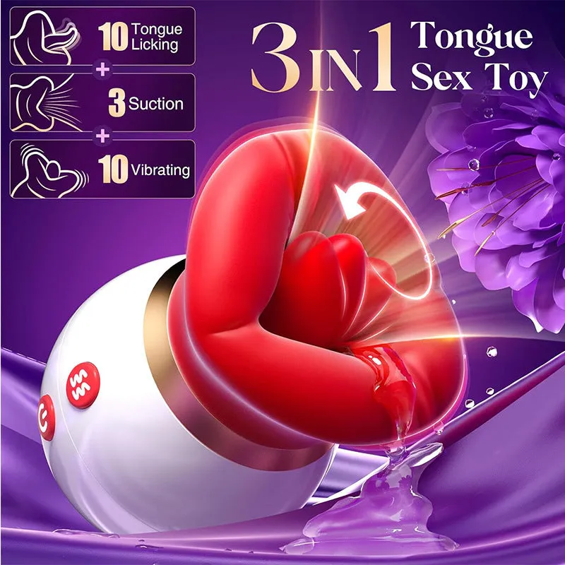 Big Mouth Oral Sex Female Vibrator - Tongue Licking Sucking Clit Nipple Clamps