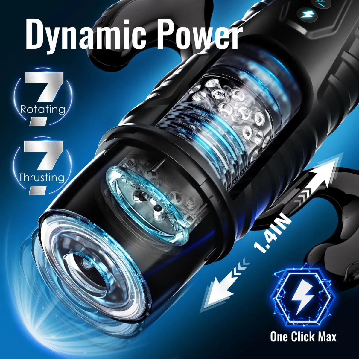 BLACK KNIGHT| Automatic Thrusting & Rotating Male Masturbator Sex Toys