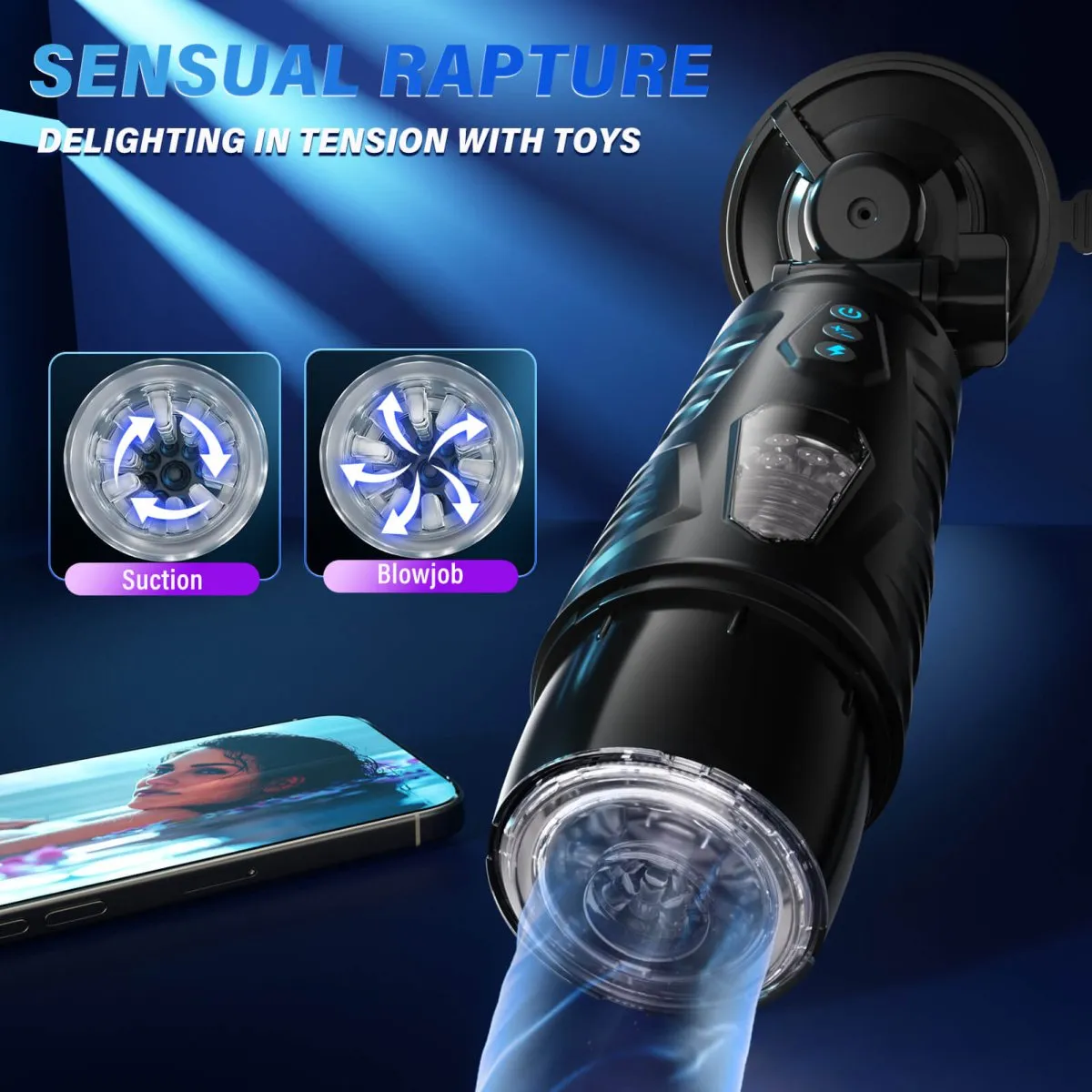 BLACK KNIGHT| Automatic Thrusting & Rotating Male Masturbator Sex Toys