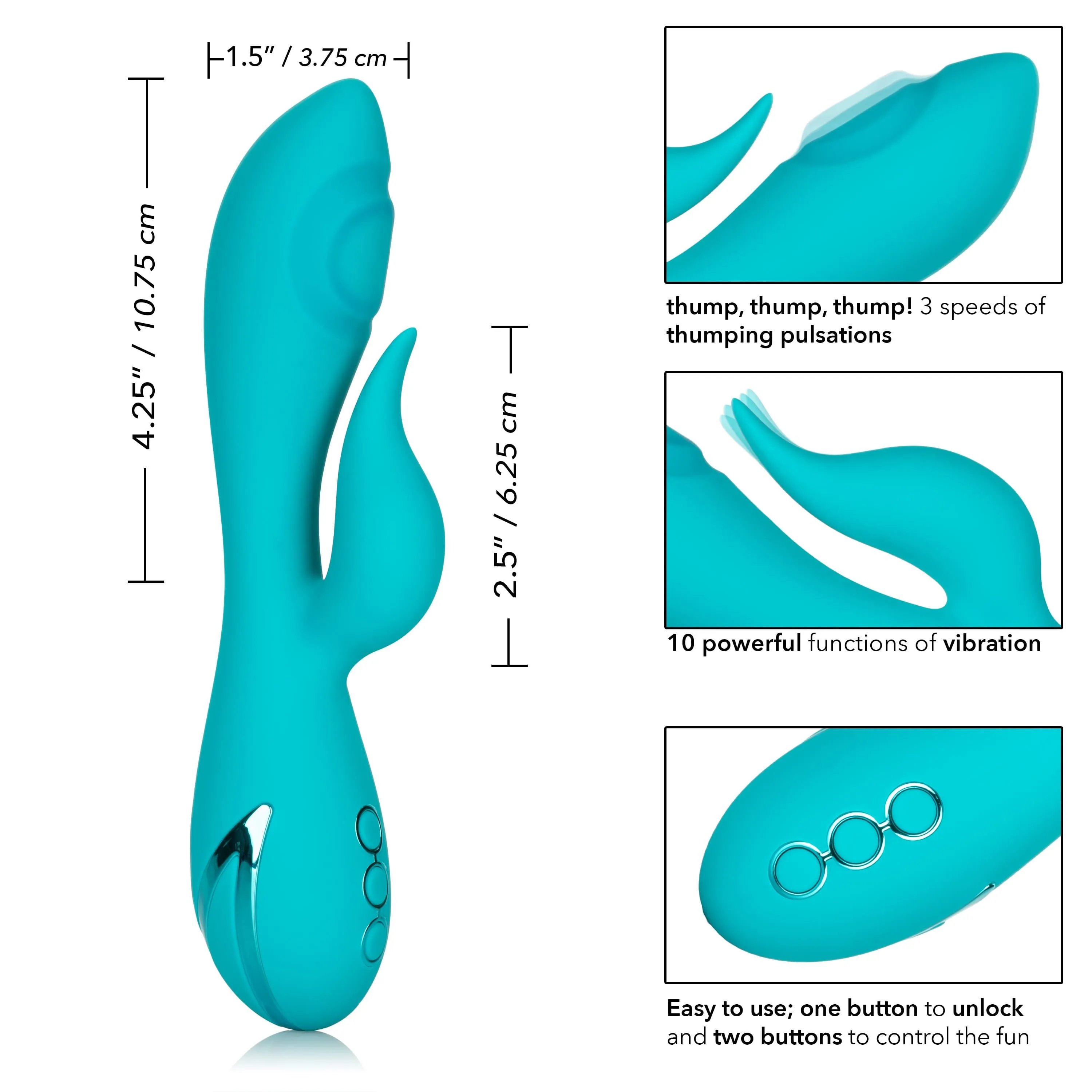 California Dreaming Santa Monica Starlet Silicone Rabbit Vibrator