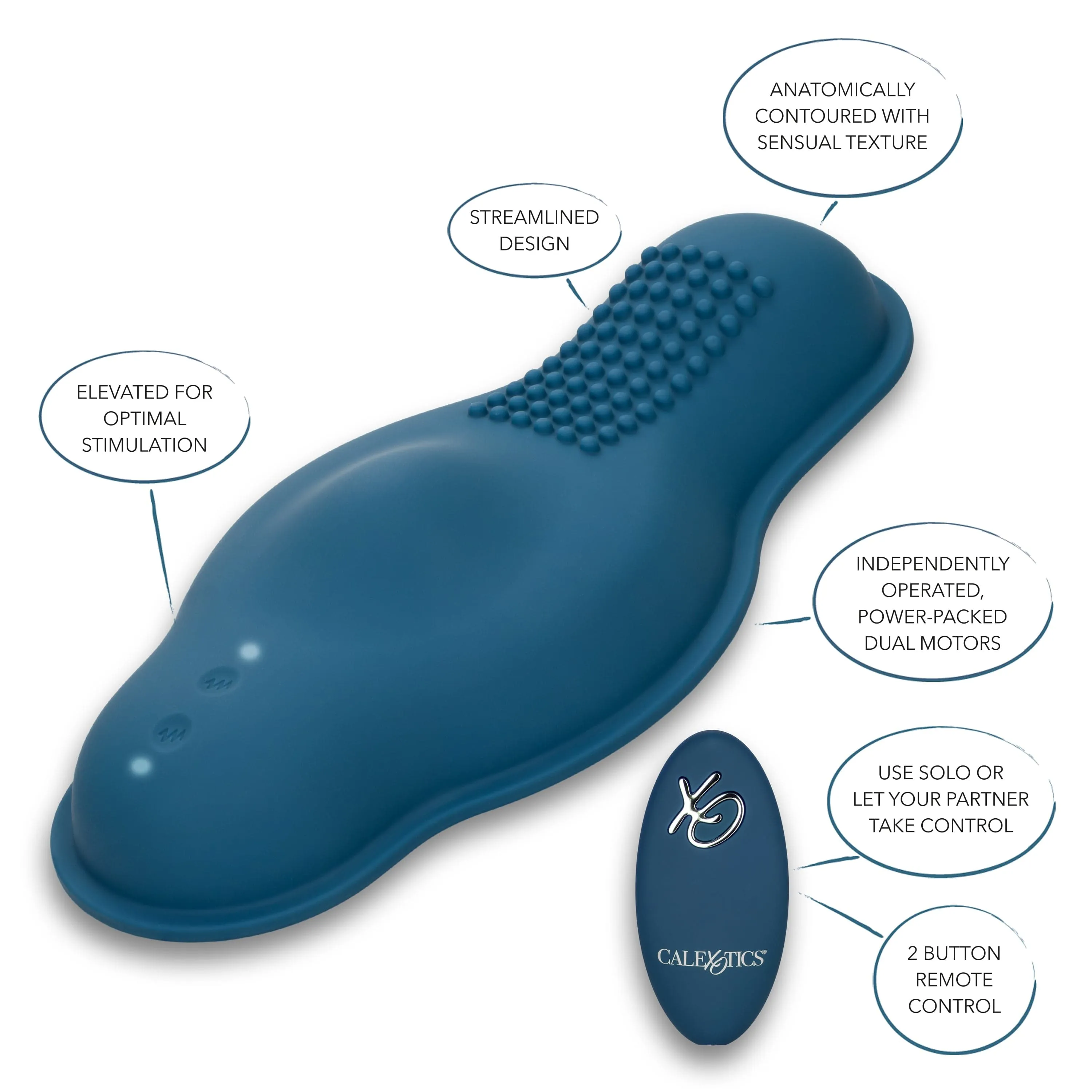 California Exotics - Dual Rider Remote Control Bump & Grind Clit Massager (Blue)