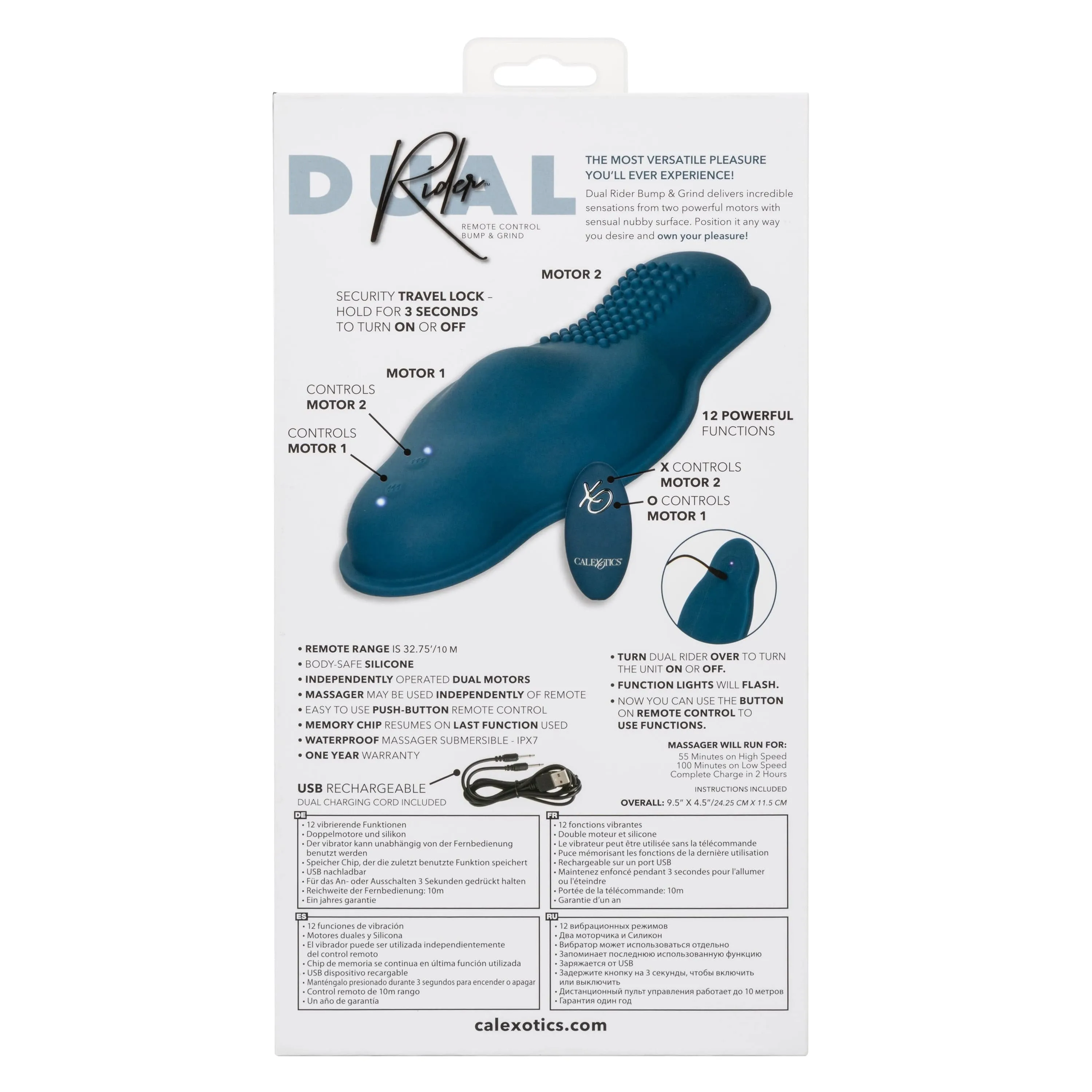 California Exotics - Dual Rider Remote Control Bump & Grind Clit Massager (Blue)
