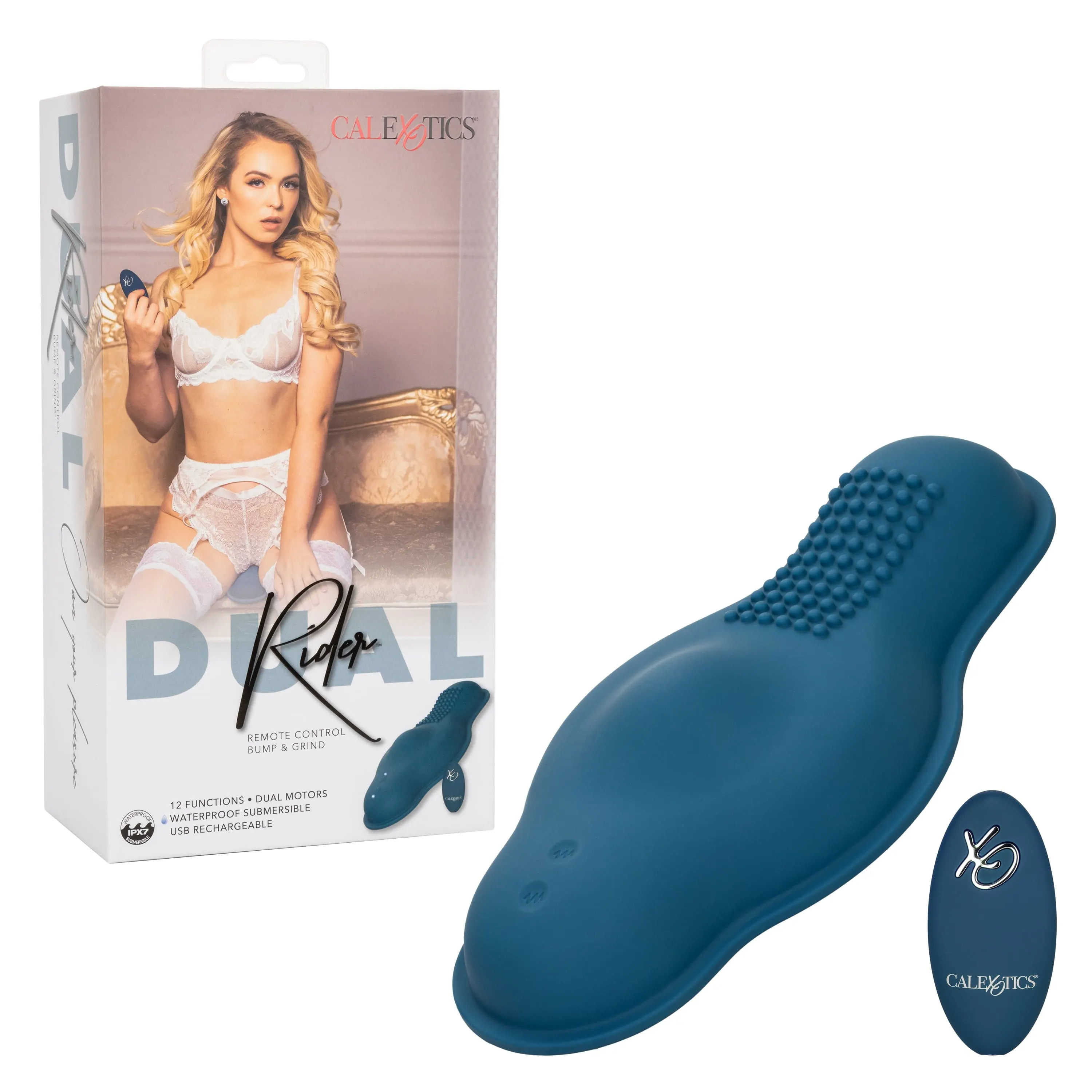 California Exotics - Dual Rider Remote Control Bump & Grind Clit Massager (Blue)