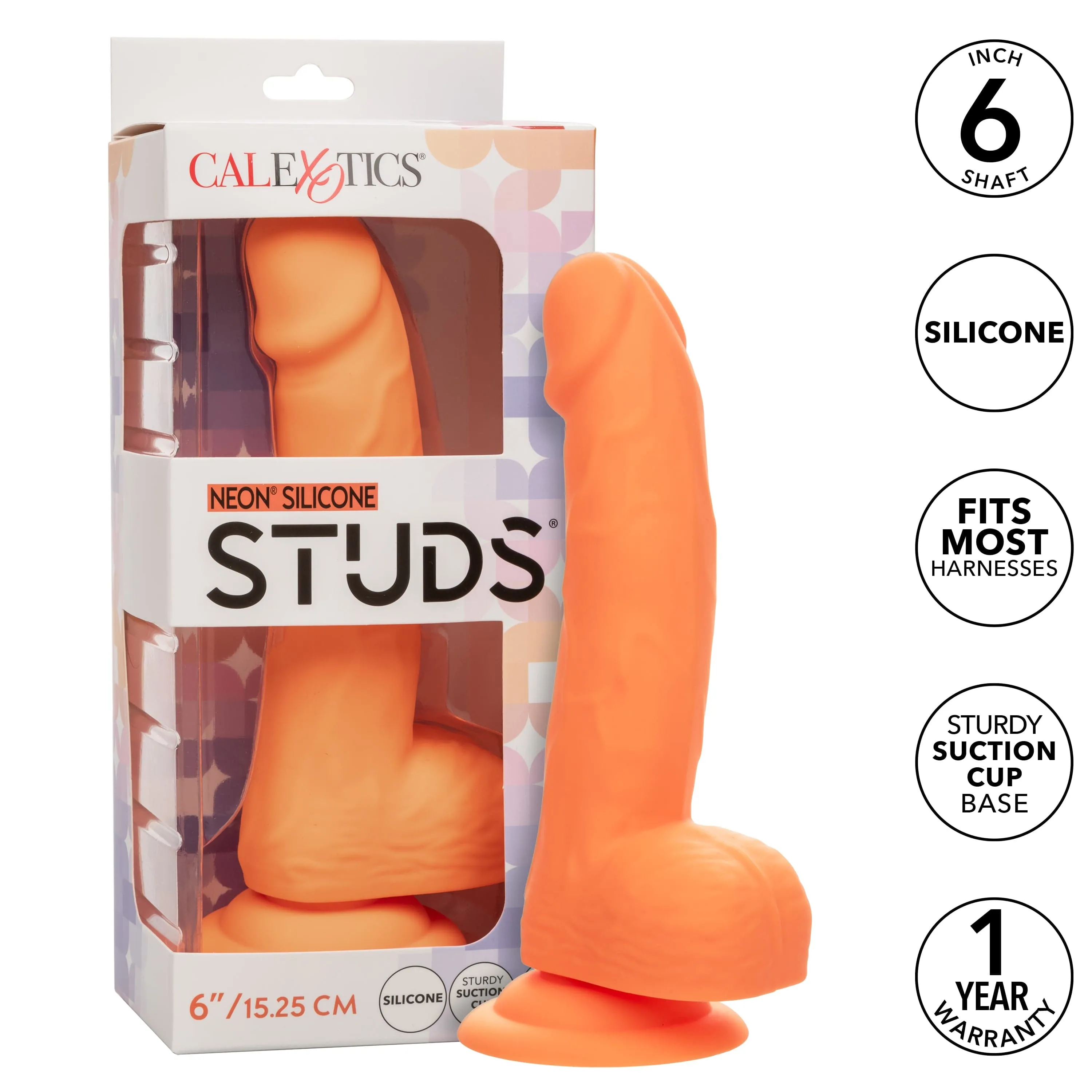 California Exotics - Neon Silicone Studs Realistic Dildo 6