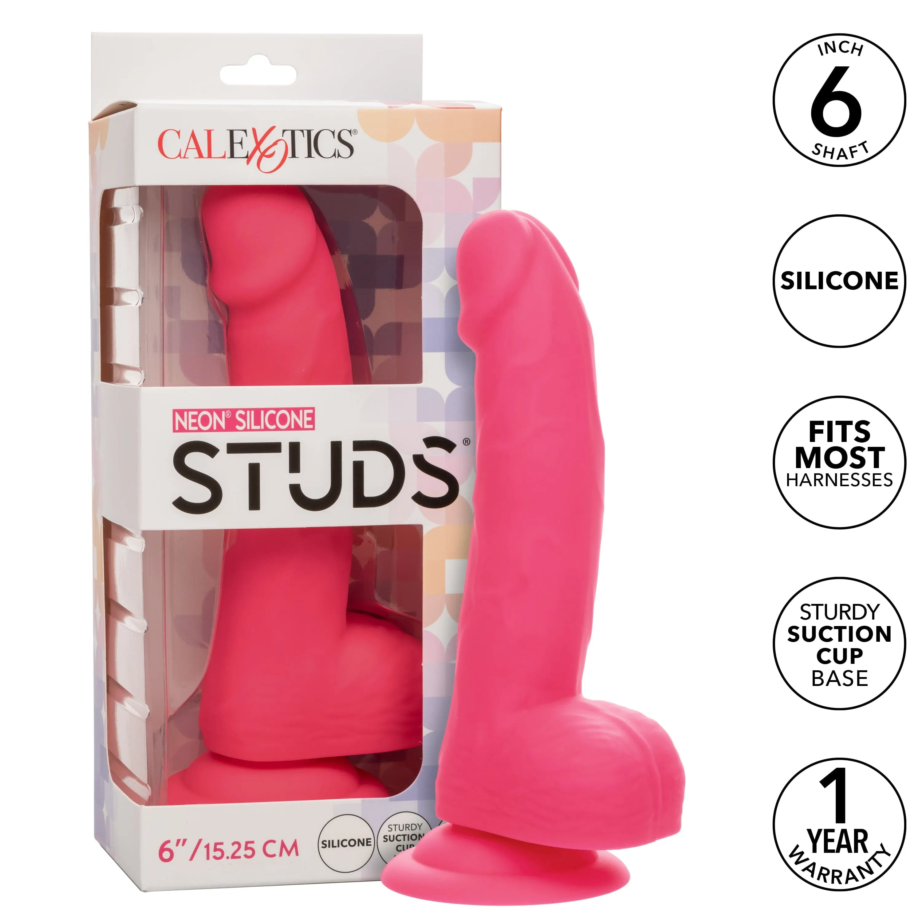 California Exotics - Neon Silicone Studs Realistic Dildo 6