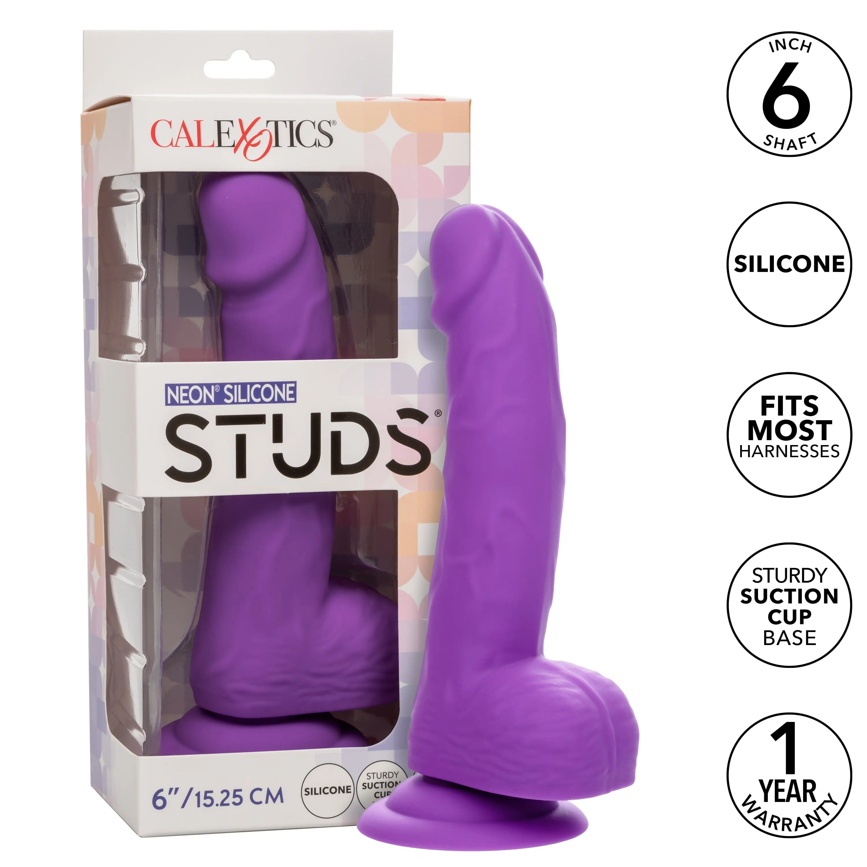 California Exotics - Neon Silicone Studs Realistic Dildo 6