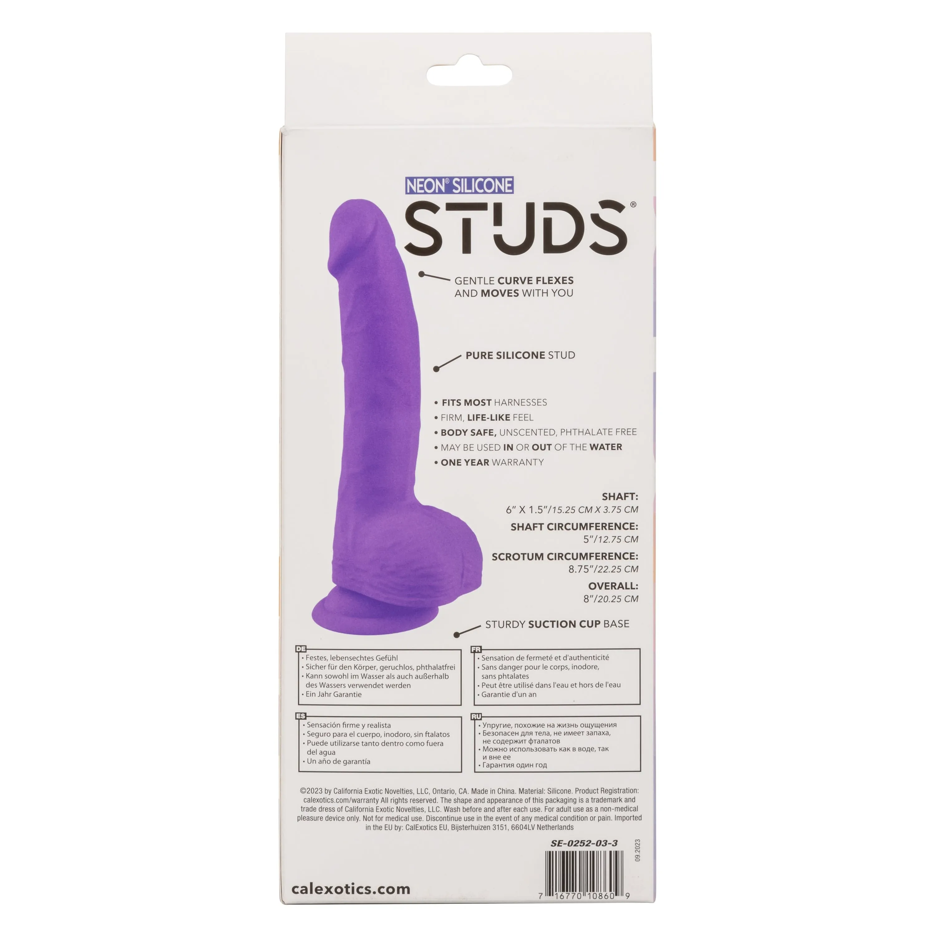 California Exotics - Neon Silicone Studs Realistic Dildo 6