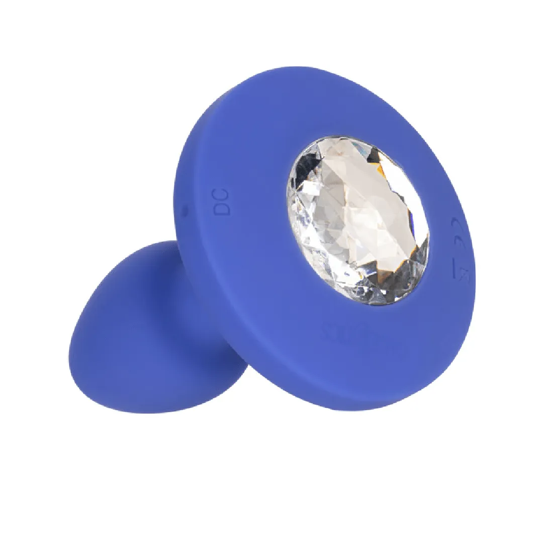 Cheeky Gems Small Rechargeable Vibrating Butt Plug - Blue