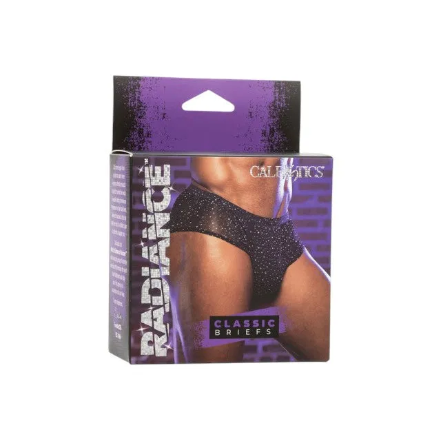 Chilot sexy bărbați CALEXOTICS Radiance Classic Briefs. lenjerie erotică din plasă cu strasuri. negru. mărime universală (45-3)