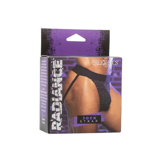 Chilot sexy bărbați CALEXOTICS Radiance Jock Strap. cu benzi subțiri pe fese. design din plasă cu strasuri. negru. mărime universală (40-3)