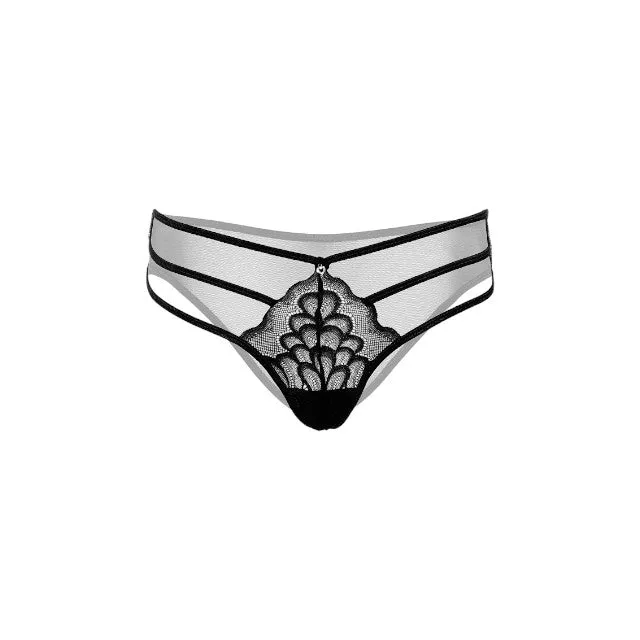 Chilot sexy DARING INTIMATES Aurora Lace String with Straps. cu dantelă și bretele subțiri. culoare negru. mărime S/M. model 76236