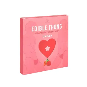 Chilot tanga comestibil SECRET PLAY Edible Thong Strawberry Jelly Candy. unisex. in forma de inima. gust de capsuni. marime universala