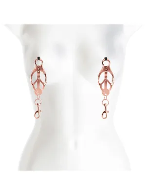 Clover Nipple Clamps With Snap Hook | Rose Gold
