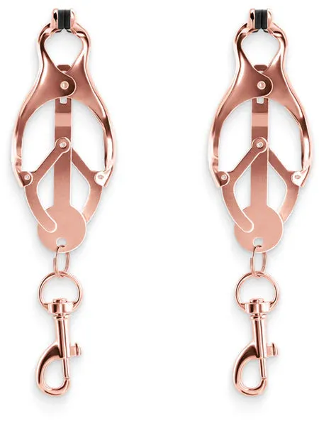 Clover Nipple Clamps With Snap Hook | Rose Gold