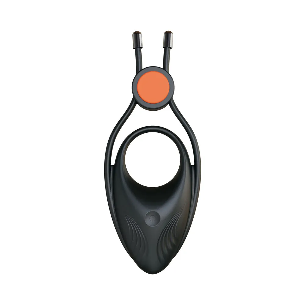 Cockpower Vibrating Ring with Adjustable Cock Tie Black