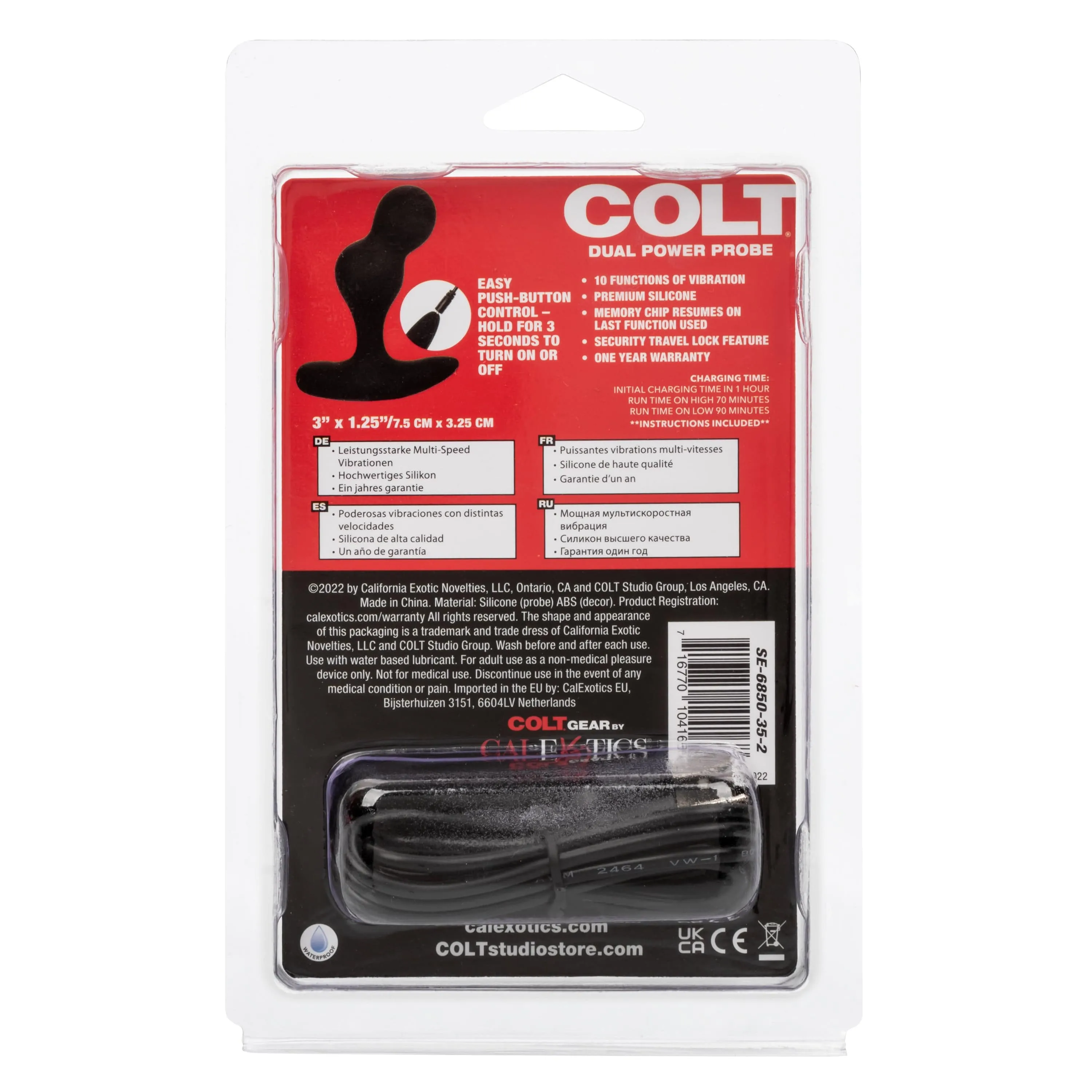 Colt - Dual Power Probe Vibrating Anal Plug (Black)